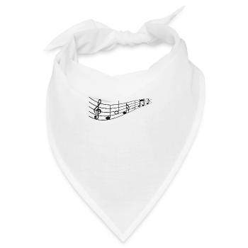 Musiknoten - Bandana - Weiß - Vorne