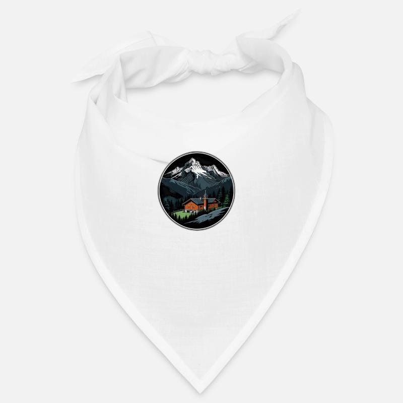 Schweizer Berge - Bandana - Weiß