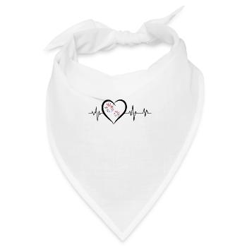 Herzschlag-Feuerwerk - Bandana - Weiß - Vorne