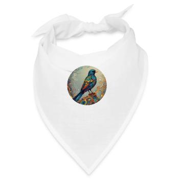 Vogel runder Batch - Bandana - Weiß - Vorne