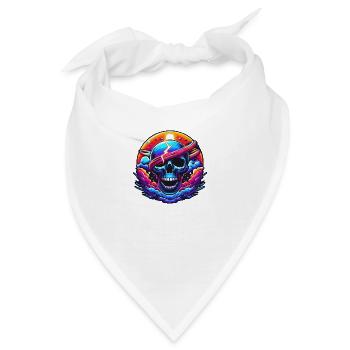 Lebendige Totenkopfkunst - Bandana - Weiß - Vorne