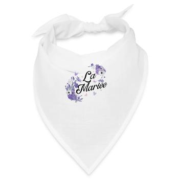 Die lila Blumenbraut - Bandana - Weiß - Vorne