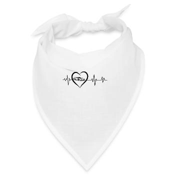 Herzschlag-Rennwagen - Bandana - Weiß - Vorne