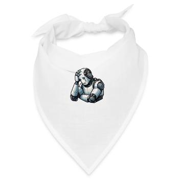 Ängstlicher Roboter - Bandana - Weiß - Vorne
