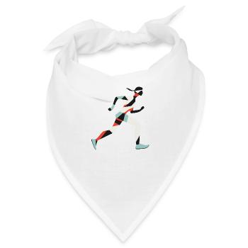 Läuferin Laufsport Laufschuhe - Bandana - Weiß - Vorne