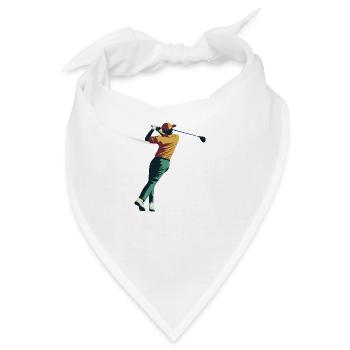 Golfer Golf Golfball - Bandana - Weiß - Vorne