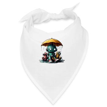 Drei Roboter Regenschirm - Bandana - Weiß - Vorne