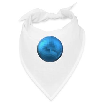 Blaue Kugel - Bandana - Weiß - Vorne