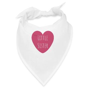 Kleine Schwester | Rosa Herz - Bandana - Weiß - Vorne