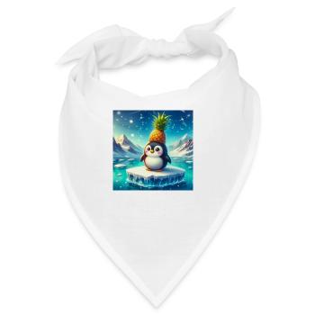 Süßer Pinguin mit Ananas auf Eisscholle - Bandana - Weiß - Vorne