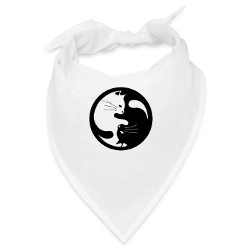 ying yang cats - Bandana - Weiß - Vorne