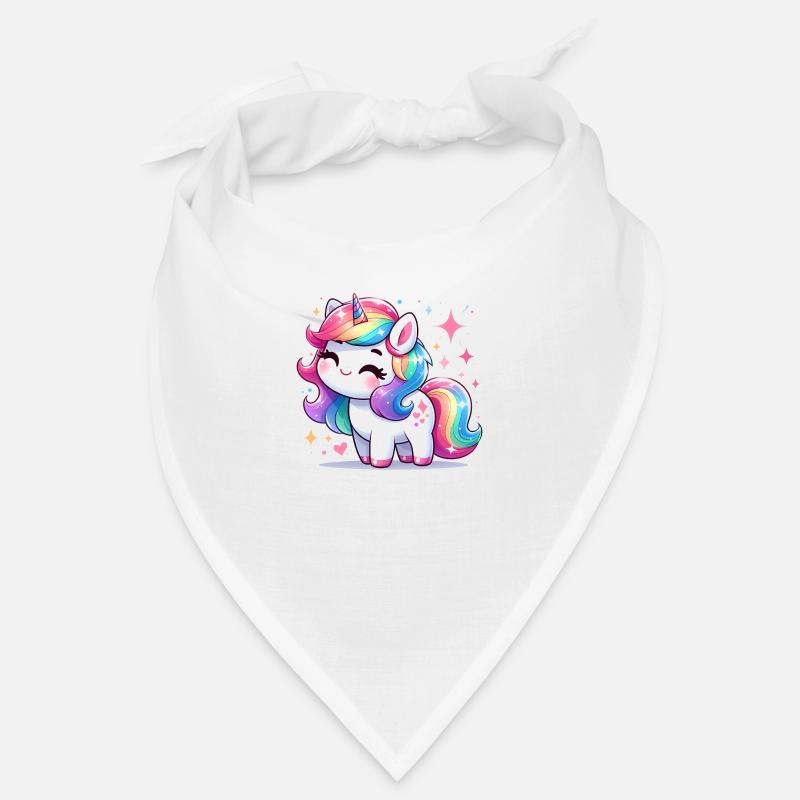 Regenbogen-Einhorn - Bandana - Weiß