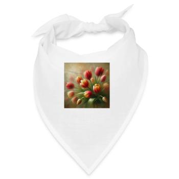 Ästhetische Tulpen Blumen - Bandana - Weiß - Vorne