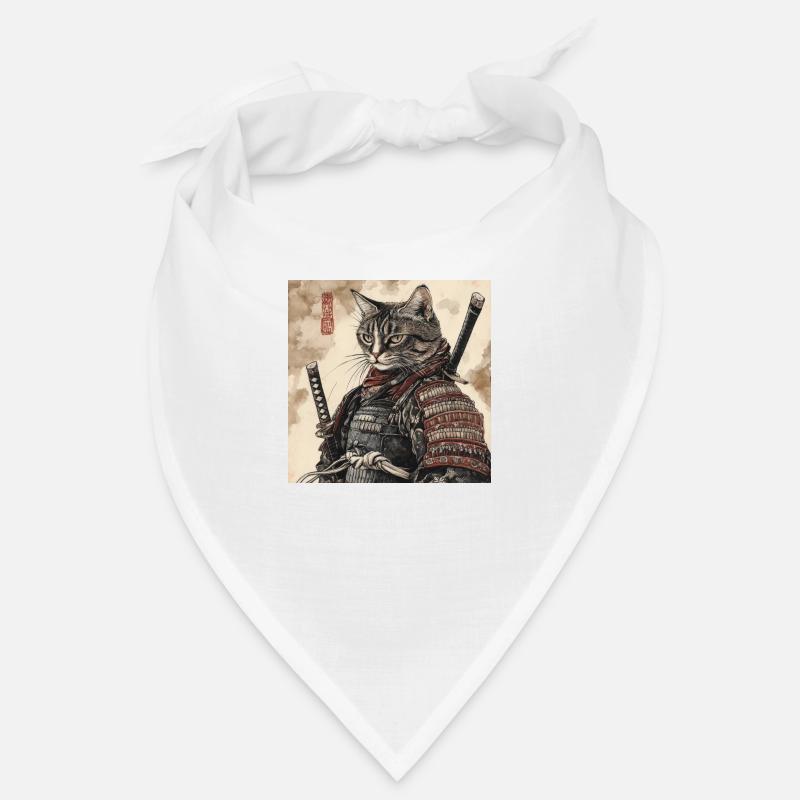 Cat Samurai Japan Ukiyo-E Bandana