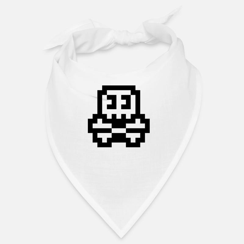 8bit cute skull - Bandana - white