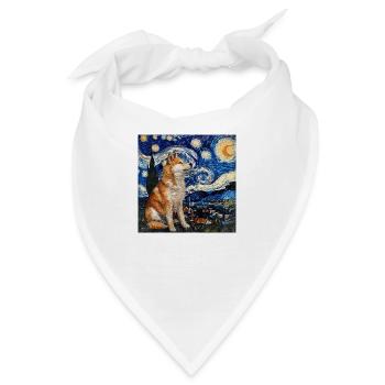 Akita Van Gogh - Bandana - Weiß - Vorne