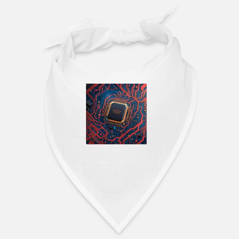 Microchip Red - Bandana - Weiß