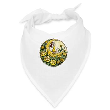 Gelbe Rosen Pinup - Bandana - Weiß - Vorne