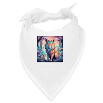 Löwe Fuchs Fabelwesen - Bandana - Weiß - Vorne