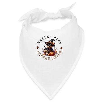 Halloween Kaffee Liebhaber Lancashire Heeler - Bandana - Weiß - Vorne