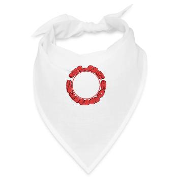 Blaues Quadrat - Bandana - Weiß - Vorne