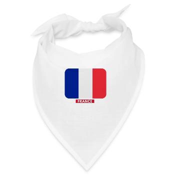 FRANKREICH Flagge und Emblem von Frankreich. Ertragen - Bandana - Weiß - Vorne
