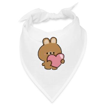 Romantischer Hase - Bandana - Weiß - Vorne