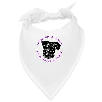 "Jeder Hund ist Klasse..." - Bandana - Weiß - Vorne