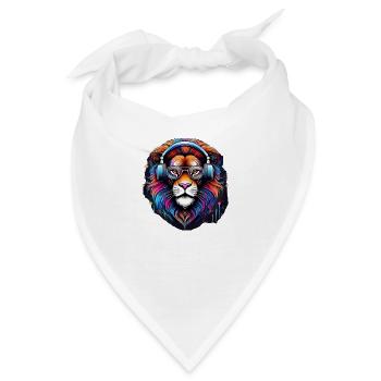 Techno Löwe - Bandana - Weiß - Vorne
