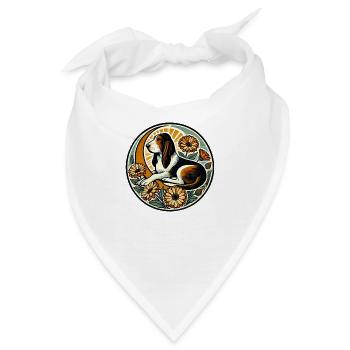 Basset Hound - Bandana - Weiß - Vorne