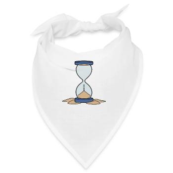 Sanduhr leer Zeit zuende Geduld - Bandana - Weiß - Vorne