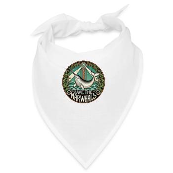 Rettet die Narwale - Bandana - Weiß - Vorne