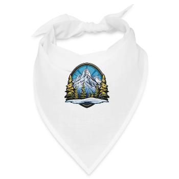 Berge Mountains - Bandana - Weiß - Vorne