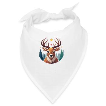 Weihnachtliches Rentier - Bandana - Weiß - Vorne
