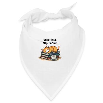 HART ARBEITEN, HÄRTER SCHLAFEN - Bandana - Weiß - Vorne