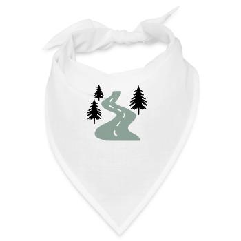 Straße Bäume Weg - Bandana - Weiß - Vorne