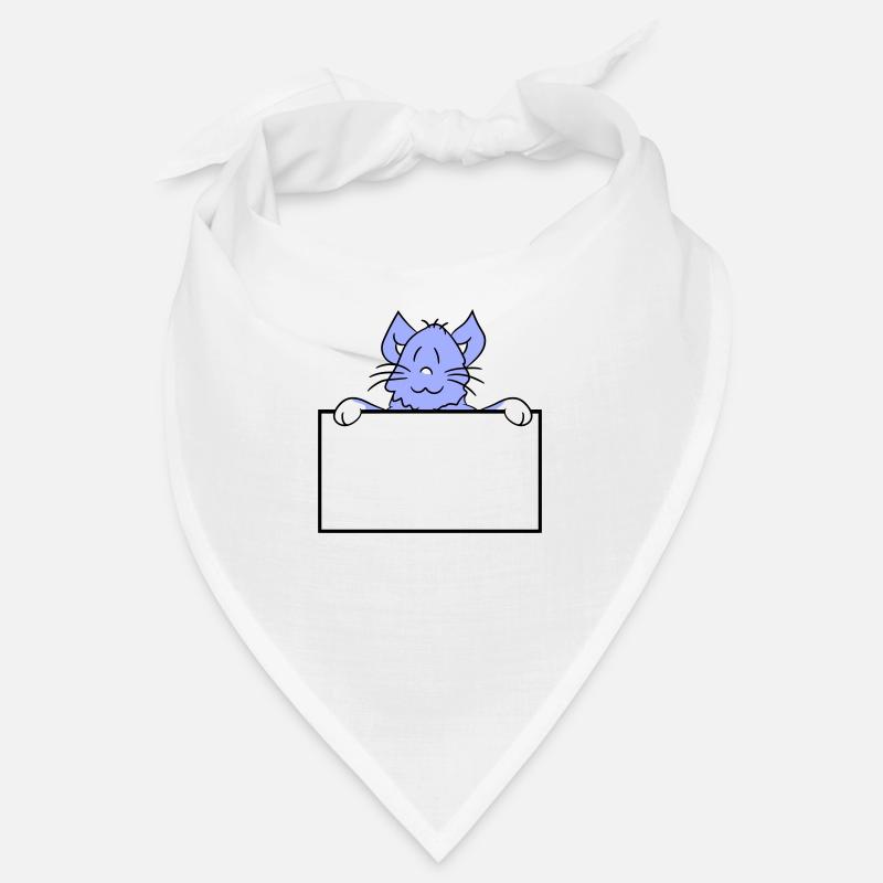 Jolie petite chatte jetant un coup d’œil caché derrière le mur Bandana