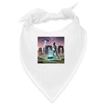 Alien baut Stonehenge - Bandana - Weiß - Vorne