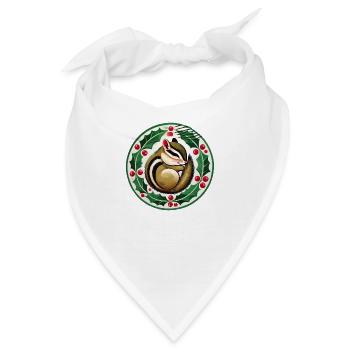 Streifenhörnchen-Weihnachten - Bandana - Weiß - Vorne