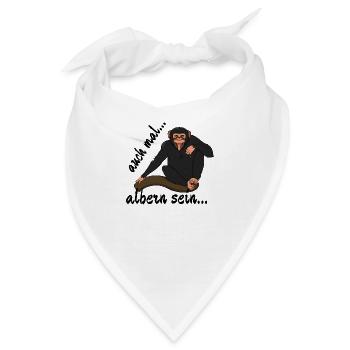 Schimpanse "auch mal albern sein..." - Bandana - Weiß - Vorne