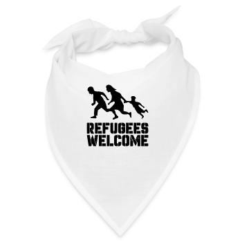 Refugees Welcome - Bandana - Weiß - Vorne