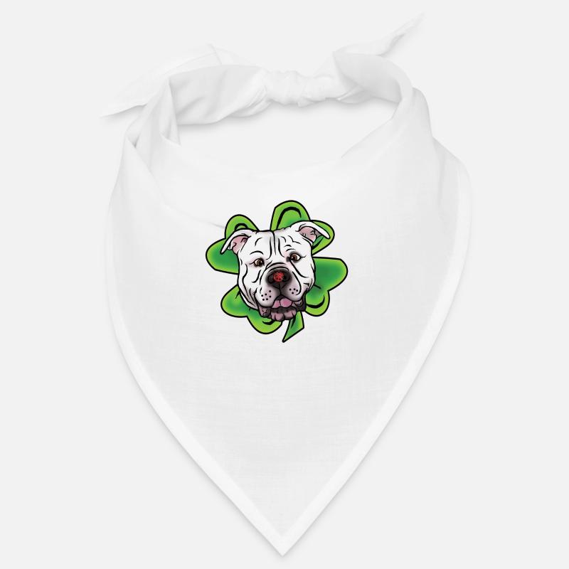 Comic Glücksbulldogge mit Marienkäfer Bandana