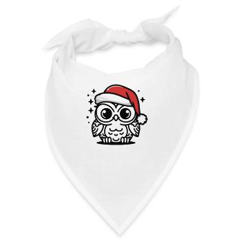 Süße Eule weihnachtlich - Bandana - Weiß - Vorne