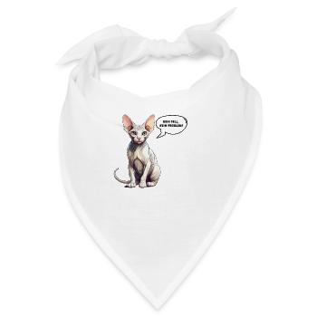Sphynx-Katze Kein Fell, kein Problem - Bandana - Weiß - Vorne