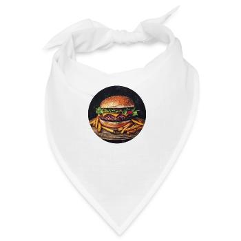 Saftiger Burger mit knusprigen Pommes - Bandana - Weiß - Vorne