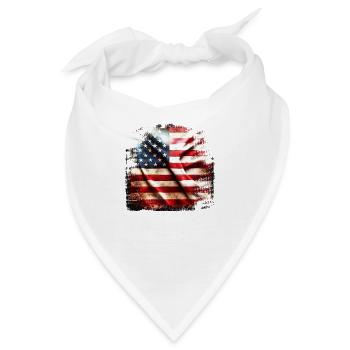 Flagge Amerika Grunge - Bandana - Weiß - Vorne