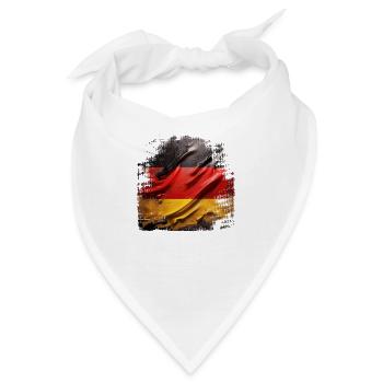 Deutschlandflagge grunge - Bandana - Weiß - Vorne
