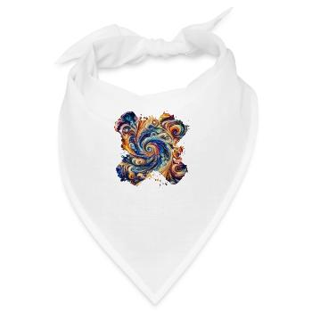 Lebendiger abstrakter Wirbel - Bandana - Weiß - Vorne