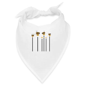 Viele Bienen Hummeln Margerite Blumen Bestäuben - Bandana - Weiß - Vorne