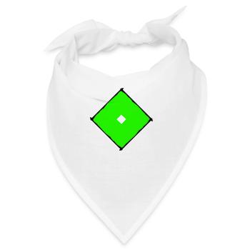 Grüner quadrat - Bandana - Weiß - Vorne